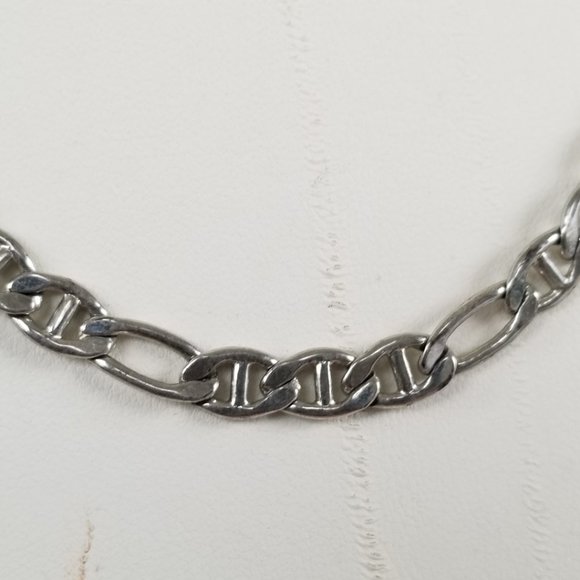 Vintage Mariner Chain Necklace 20" Silver Tone - Picture 3 of 13